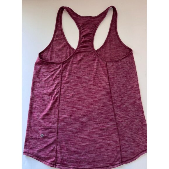 Lululemon Our Sport Tank Top Heathered Deep Luxe Logo Athletic Size 6 Racerback - Picture 6 of 12